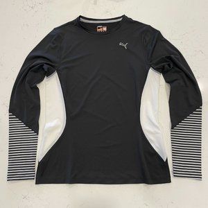 Puma Long Sleeve Workout Top Black White Women’s Medium